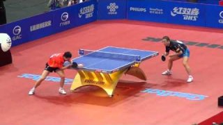 Ma Long with long serves against Ma Lin