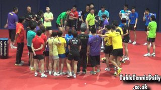 Ma Lin Very Funny - Service Pressure Practice at WSA for WTTC 2013