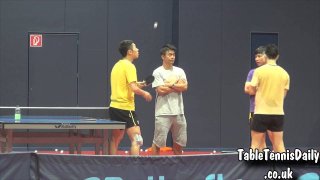 Amazing Skills - Ma Long & Xu Xin Catch Ball on Bat!