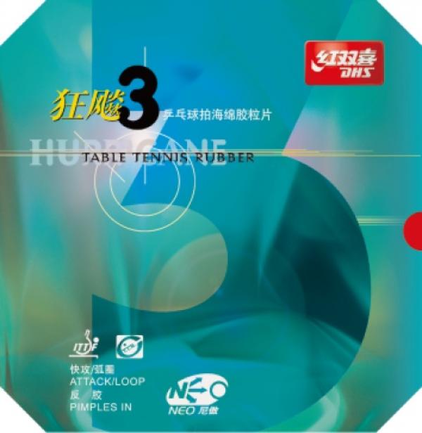 DHS NEO Hurricane 3 Table Tennis PingPong Pips-In Rubber 39 Degree/Sponge 2.15mm 